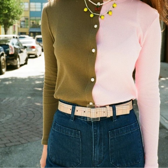 DONNI. Sweaters - DONNI. Thermal Duo Cardigan in a Pink/Olive